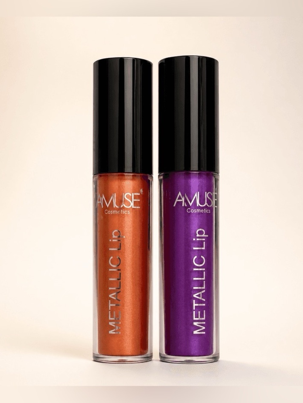 Muse Metallic Lip Gloss Set - Dazzling Orange and Deep Purple
